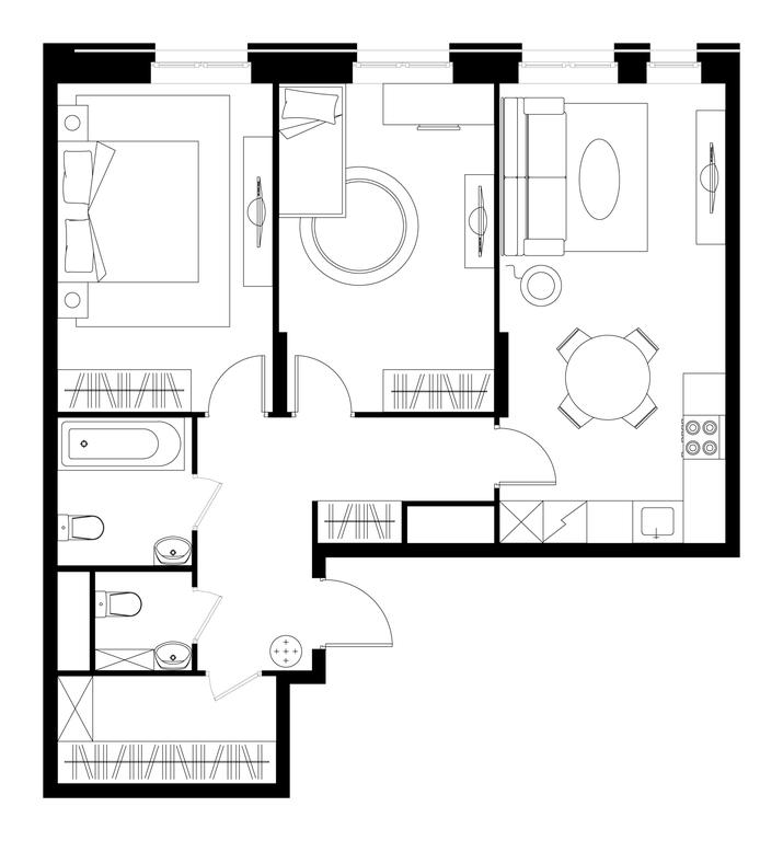 2-BD Apartment Sale, 69.1平方米 at Pervyi Moskovskiy, ulitsa Bianki, 1, Moskovskiy, Moscow, Russia #1