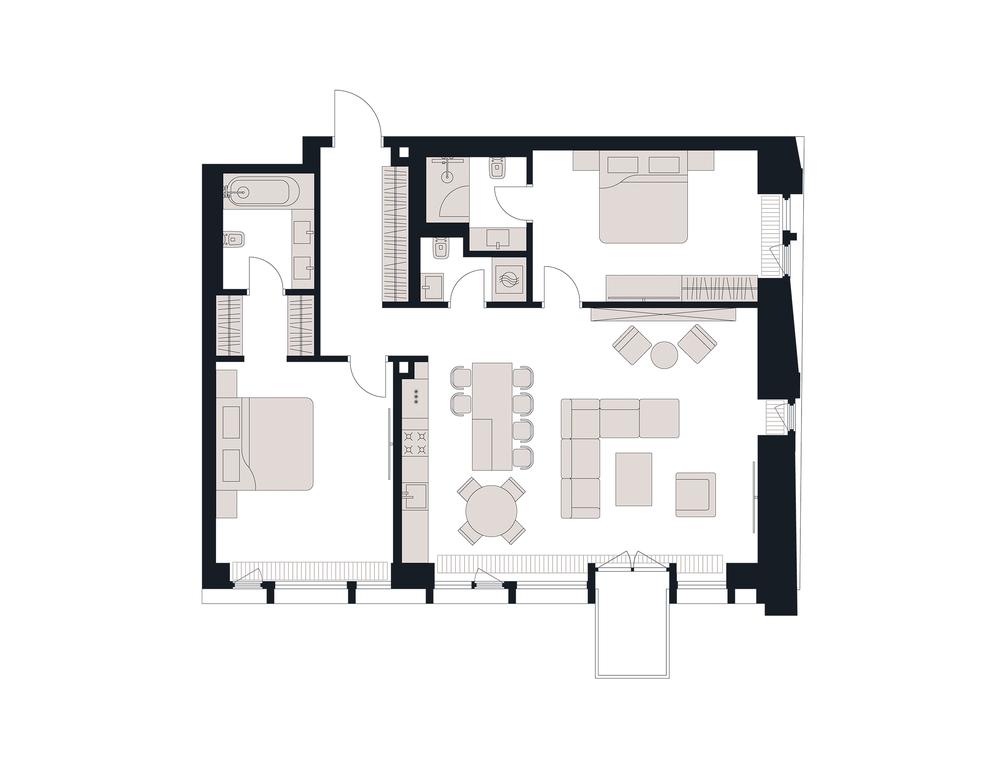 2-BD Apartment Sale, 116.8平方米 at Victory Park Residences, Bratyev Fonchenko Street, вл3, Moscow, Russia #1 2-BD Apartment Sale, 116.8平方米 at Victory Park Residences, Bratyev Fonchenko Street, вл3, Moscow, Russia #1