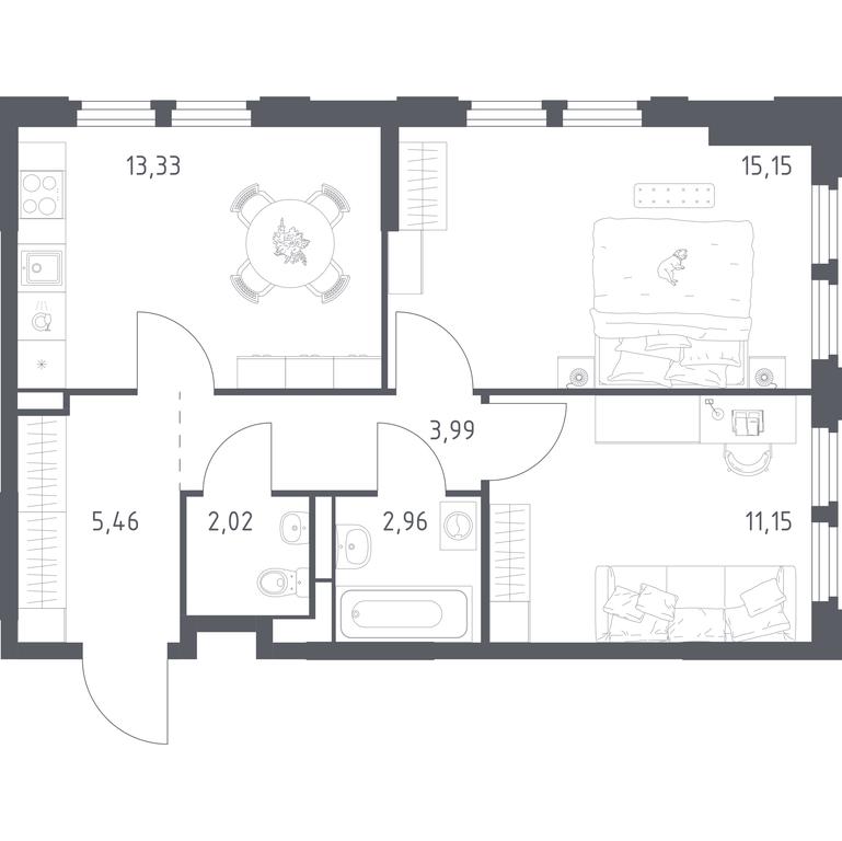 1-BD Apartment Sale, 54.06 sq. m. at Kosmicheskiy kvartal, M.K. Tikhonravova Street, Yubileyniy Microdistrict, Korolyov, Moscow Region, Russia #1 1-BD Apartment Sale, 54.06 sq. m. at Kosmicheskiy kvartal, M.K. Tikhonravova Street, Yubileyniy Microdistrict, Korolyov, Moscow Region, Russia #1
