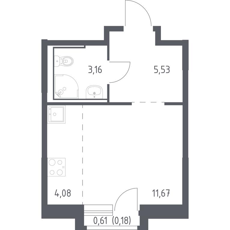 Apartment Sale, 24.62 sq. m. at Dolina Yauzy, Trudovaya Street, 23, Mytischi, Moscow Region, Russia #1 Apartment Sale, 24.62 sq. m. at Dolina Yauzy, Trudovaya Street, 23, Mytischi, Moscow Region, Russia #1
