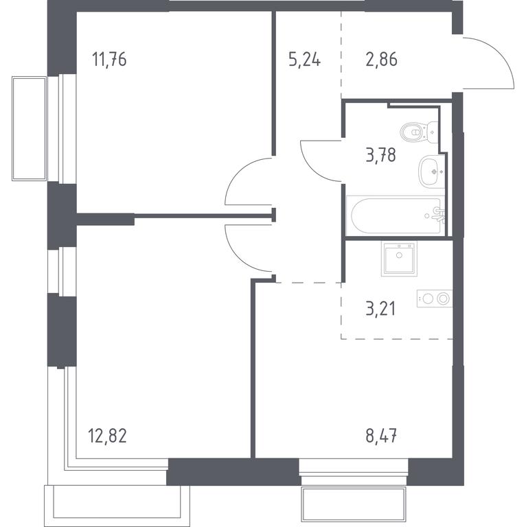 1-BD Apartment Sale, 48.14 sq. m. at Dolina Yauzy, Trudovaya Street, 23, Mytischi, Moscow Region, Russia #1 1-BD Apartment Sale, 48.14 sq. m. at Dolina Yauzy, Trudovaya Street, 23, Mytischi, Moscow Region, Russia #1