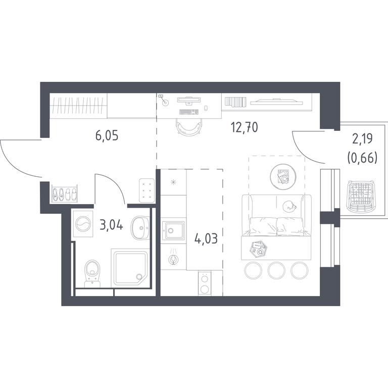 Apartment Sale, 26.48 sq. m. at Novoe Vidnoe, Kalinovka Village, Leninskiy City District, Moscow Region, Russia #1 Apartment Sale, 26.48 sq. m. at Novoe Vidnoe, Kalinovka Village, Leninskiy City District, Moscow Region, Russia #1