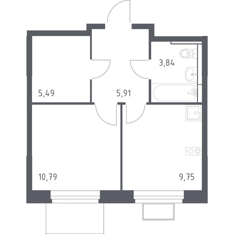 Apartment Sale, 35.78 sq. m. at Novoe Vidnoe, Kalinovka Village, Leninskiy City District, Moscow Region, Russia #1