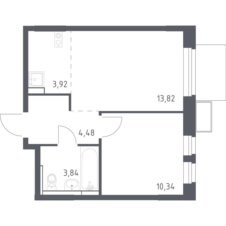 Apartment Sale, 36.4 sq. m. at Novoe Vidnoe, Kalinovka Village, Leninskiy City District, Moscow Region, Russia #1