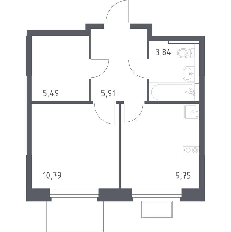 Apartment Sale, 35.78 sq. m. at Novoe Vidnoe, Kalinovka Village, Leninskiy City District, Moscow Region, Russia #1