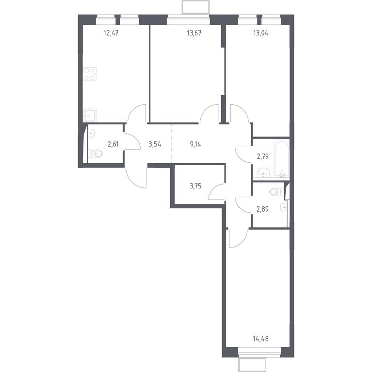 2-BD Apartment Sale, 78.38 sq. m. at Kvartal Saburovo, derevnya Saburovo, 198, Krasnogorsk City District, Moscow Region, Russia #1 2-BD Apartment Sale, 78.38 sq. m. at Kvartal Saburovo, derevnya Saburovo, 198, Krasnogorsk City District, Moscow Region, Russia #1