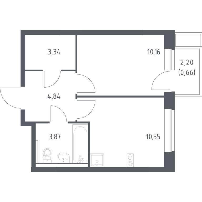 Apartment Sale, 33.42 sq. m. at Kvartal Saburovo, derevnya Saburovo, 198, Krasnogorsk City District, Moscow Region, Russia #1