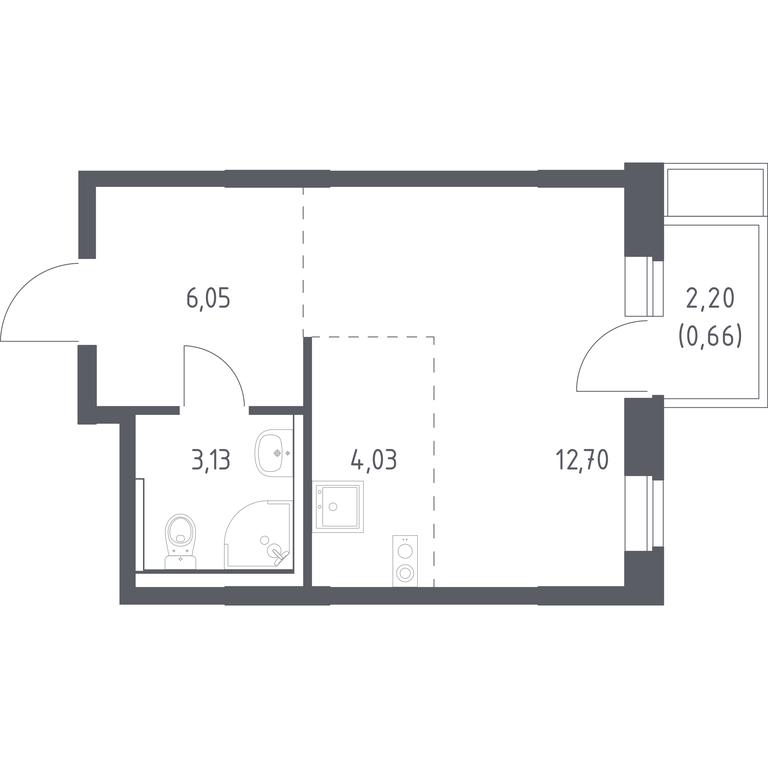 Apartment Sale, 26.57 sq. m. at Kvartal Saburovo, derevnya Saburovo, 198, Krasnogorsk City District, Moscow Region, Russia #1