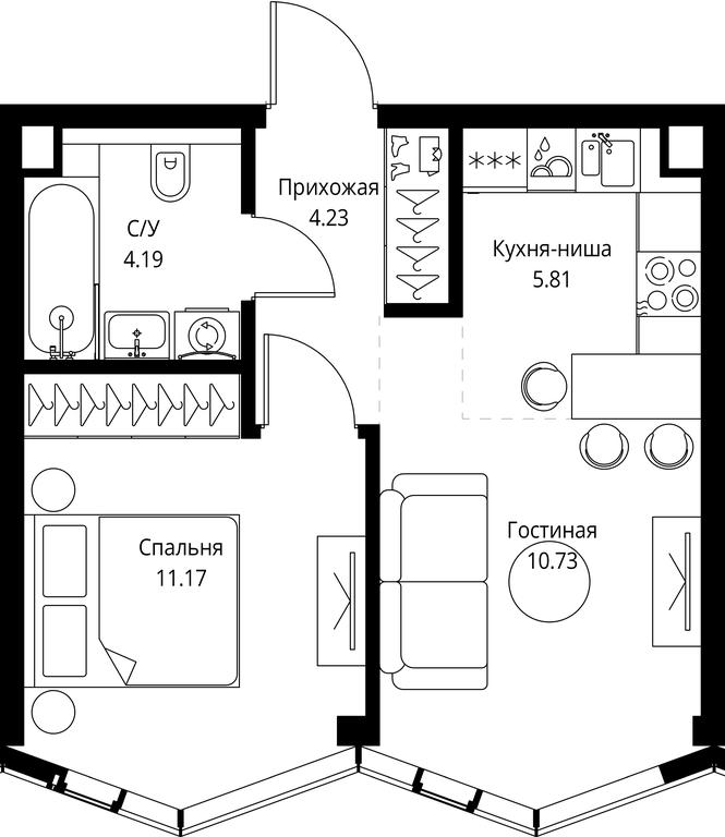1-BD Apartment Sale, 36.13平方米 at MIRA, Mira Avenue, Moscow, Russia #1 1-BD Apartment Sale, 36.13平方米 at MIRA, Mira Avenue, Moscow, Russia #1