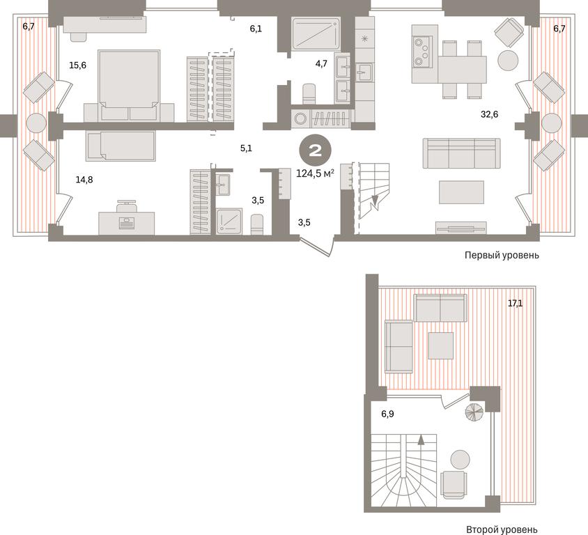 2-BD Apartment Sale, 124.5平方米 at Dom A, Dubininskaya Street, вл59к2, Moscow, Russia #1 2-BD Apartment Sale, 124.5平方米 at Dom A, Dubininskaya Street, вл59к2, Moscow, Russia #1