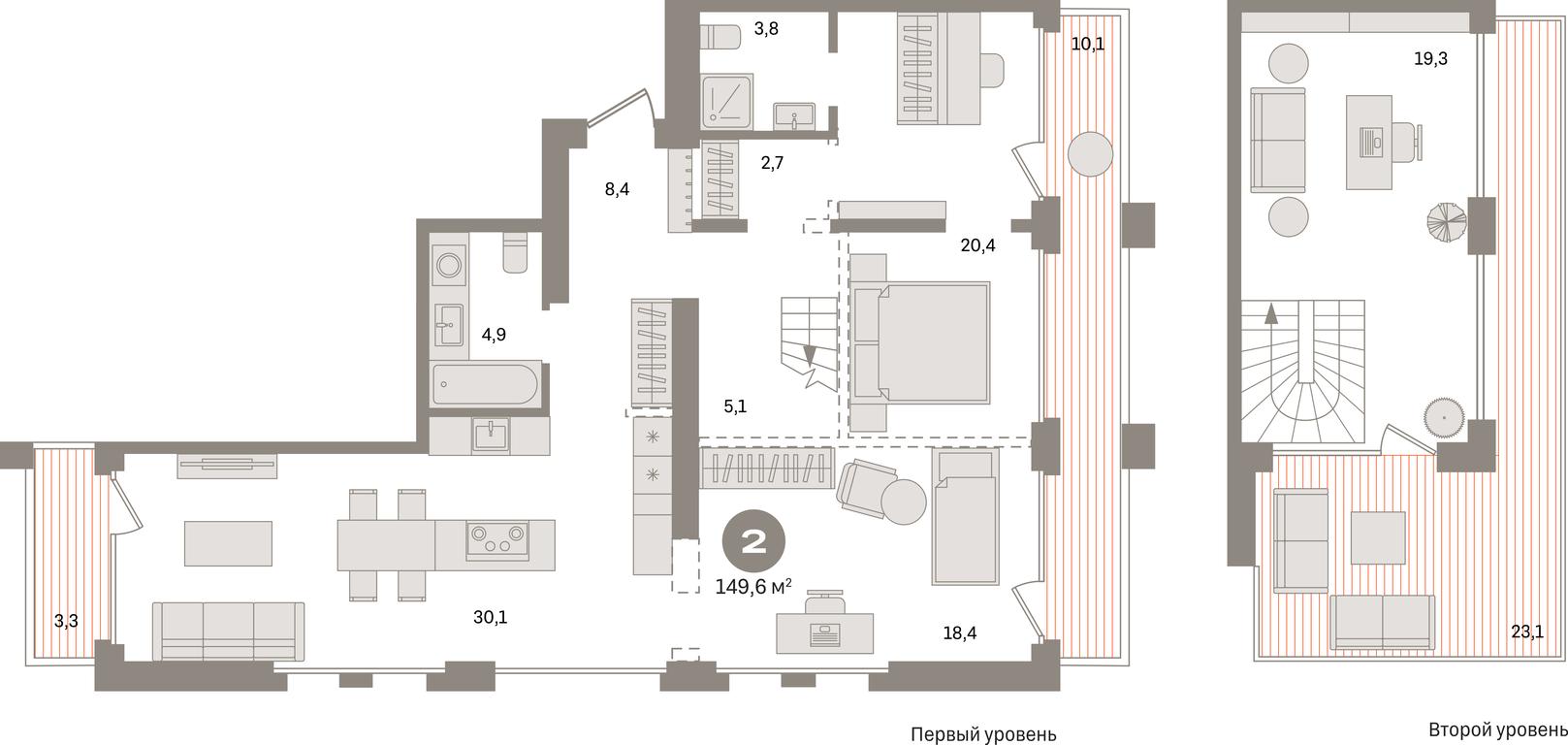 2-BD Apartment Sale, 149.6平方米 at Dom A, Dubininskaya Street, вл59к2, Moscow, Russia #1