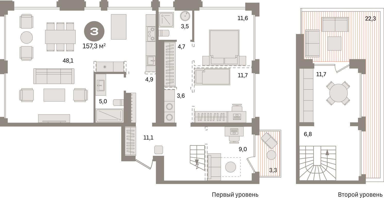 3-BD Apartment Sale, 157.3 sq. m. at Dom A, Dubininskaya Street, вл59к2, Moscow, Russia #1