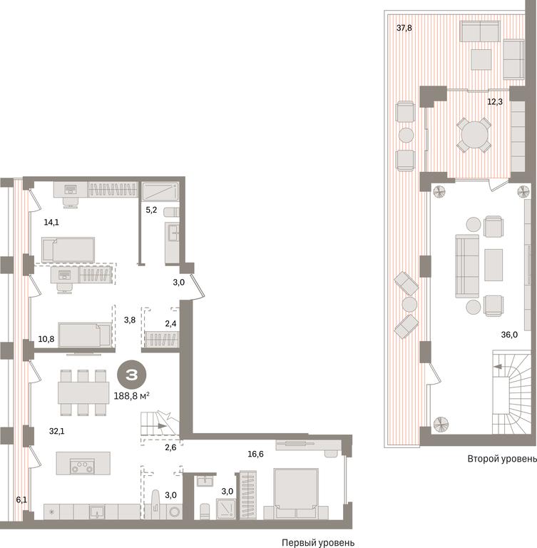 3-BD Apartment Sale, 188.8 sq. m. at Dom A, Dubininskaya Street, вл59к2, Moscow, Russia #1