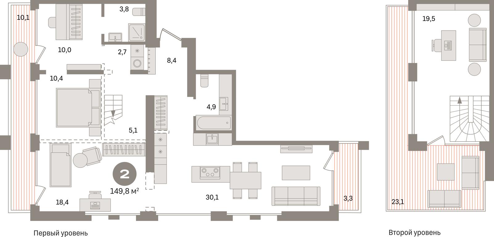 2-BD Apartment Sale, 149.8平方米 at Dom A, Dubininskaya Street, вл59к2, Moscow, Russia #1