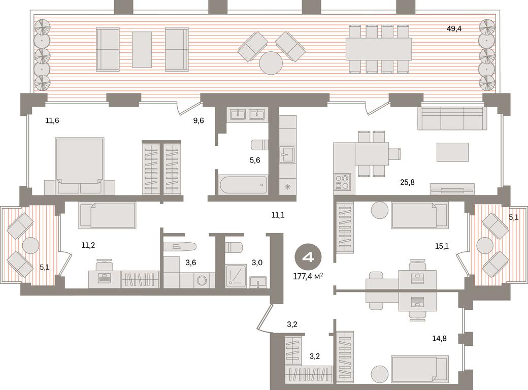 4-BD Apartment Sale, 177.4 sq. m. at Dom A, Dubininskaya Street, вл59к2, Moscow, Russia #1 4-BD Apartment Sale, 177.4 sq. m. at Dom A, Dubininskaya Street, вл59к2, Moscow, Russia #1
