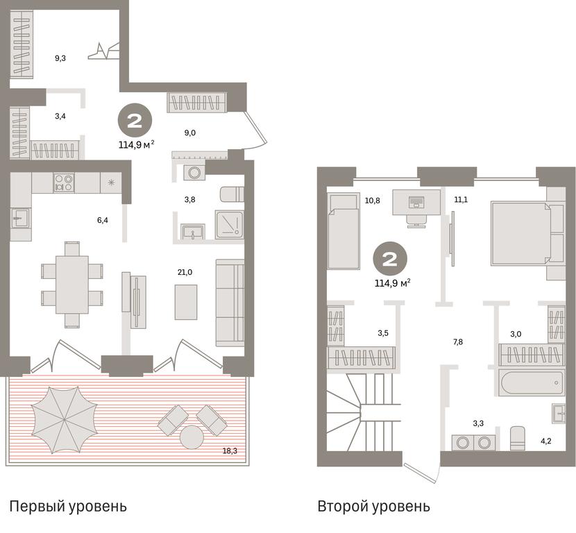 2-BD Apartment Sale, 114.9平方米 at Kvartal Metronom, Tagilskaya Street, Moscow, Russia #1