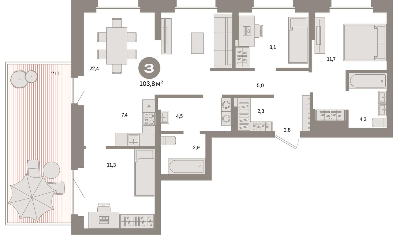 3-BD Apartment Sale, 103.8 sq. m. at Kvartal Metronom, Tagilskaya Street, Moscow, Russia #1 3-BD Apartment Sale, 103.8 sq. m. at Kvartal Metronom, Tagilskaya Street, Moscow, Russia #1