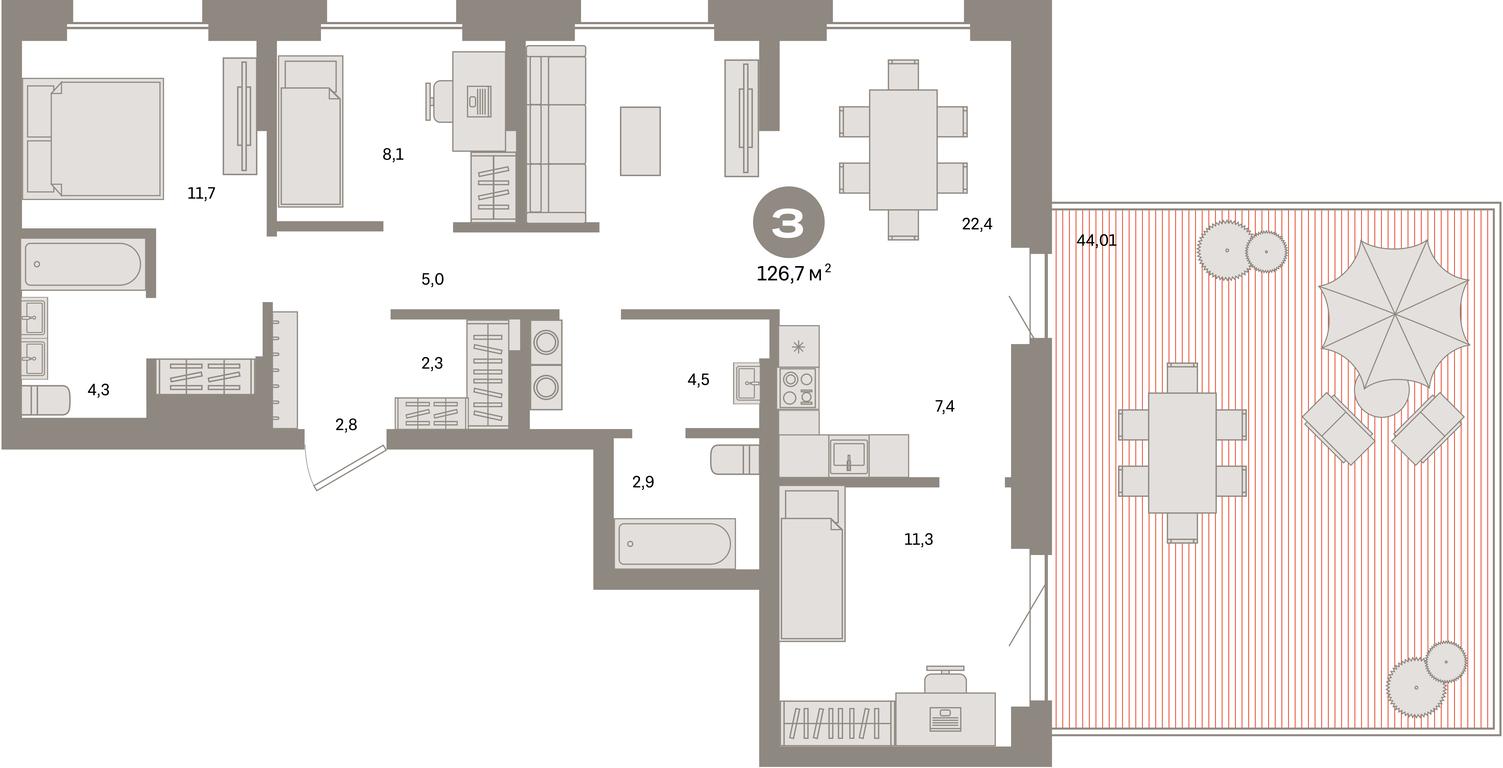3-BD Apartment Sale, 126.7平方米 at Kvartal Metronom, Tagilskaya Street, Moscow, Russia #1 3-BD Apartment Sale, 126.7平方米 at Kvartal Metronom, Tagilskaya Street, Moscow, Russia #1