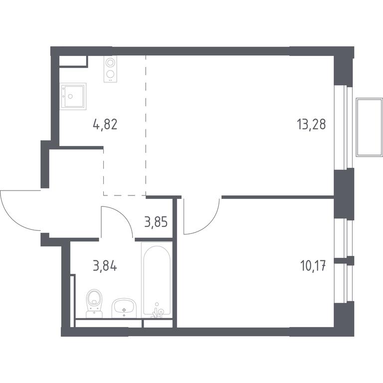 Apartment Sale, 35.96 sq. m. at Novoe Vidnoe, Kalinovka Village, Leninskiy City District, Moscow Region, Russia #1