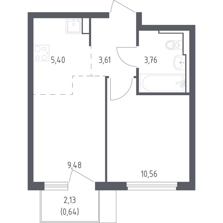 Apartment Sale, 33.45 sq. m. at Ostafevo, Ostafyevskoe Highway, 12к1, Ryazanovskoe Settlement, Moscow, Russia #1