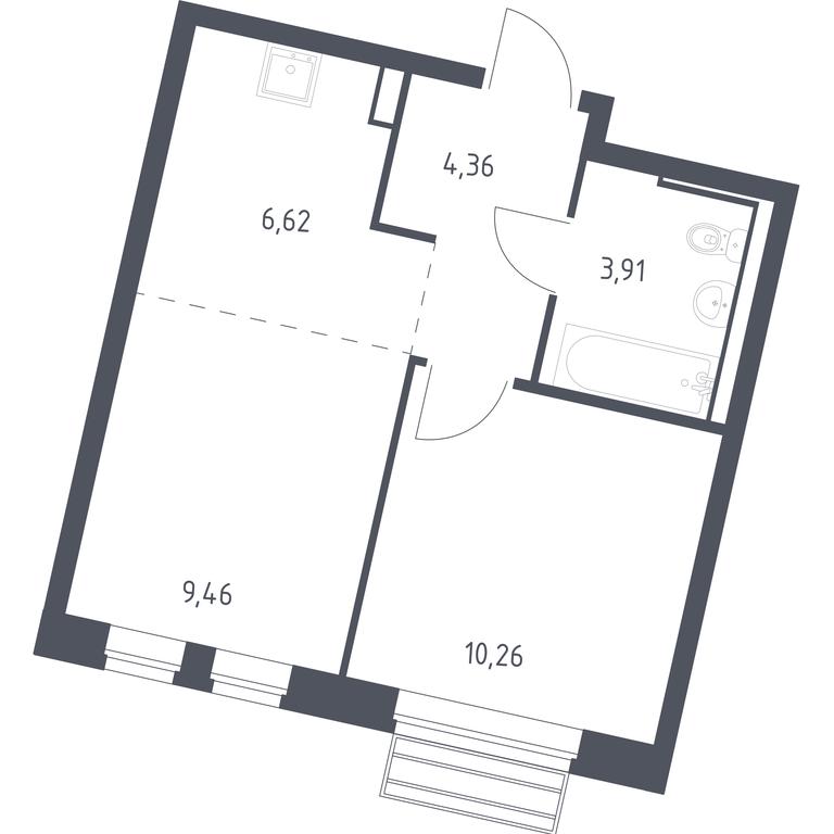 Apartment Sale, 34.61 sq. m. at Rublevskiy Kvartal, Laykovo Green Quarter, zhiloy kompleks Gorod-sobytiye Laykovo, selo Laykovo, Odintsovskiy City District, Moscow Region, Russia #1