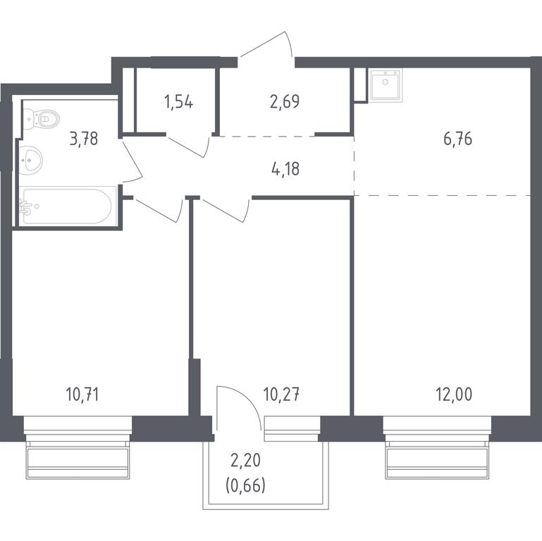 1-BD Apartment Sale, 52.59 sq. m. at Rublevskiy Kvartal, Laykovo Green Quarter, zhiloy kompleks Gorod-sobytiye Laykovo, selo Laykovo, Odintsovskiy City District, Moscow Region, Russia #1