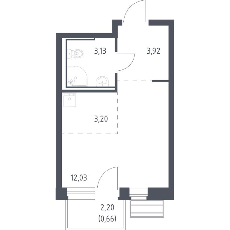 Apartment Sale, 22.94 sq. m. at Rublevskiy Kvartal, Laykovo Green Quarter, zhiloy kompleks Gorod-sobytiye Laykovo, selo Laykovo, Odintsovskiy City District, Moscow Region, Russia #1