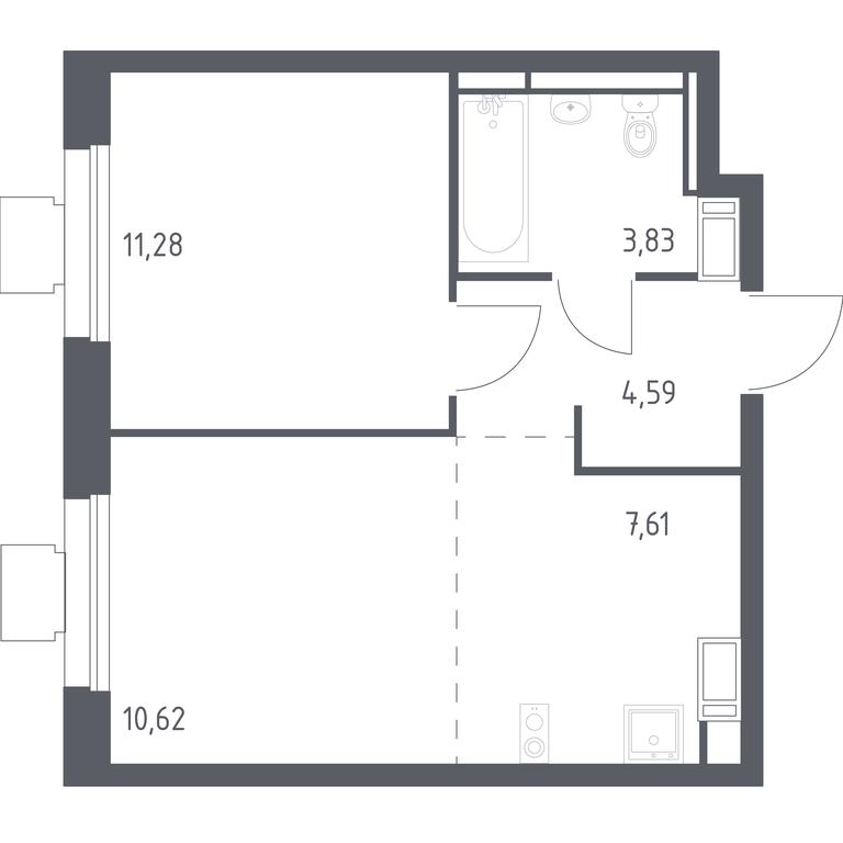 Apartment Sale, 37.4 sq. m. at Tomilino Park, 1-y kvartal, posyolok Zhilino-1, Lubertsy City District, Moscow Region, Russia #1 Apartment Sale, 37.4 sq. m. at Tomilino Park, 1-y kvartal, posyolok Zhilino-1, Lubertsy City District, Moscow Region, Russia #1