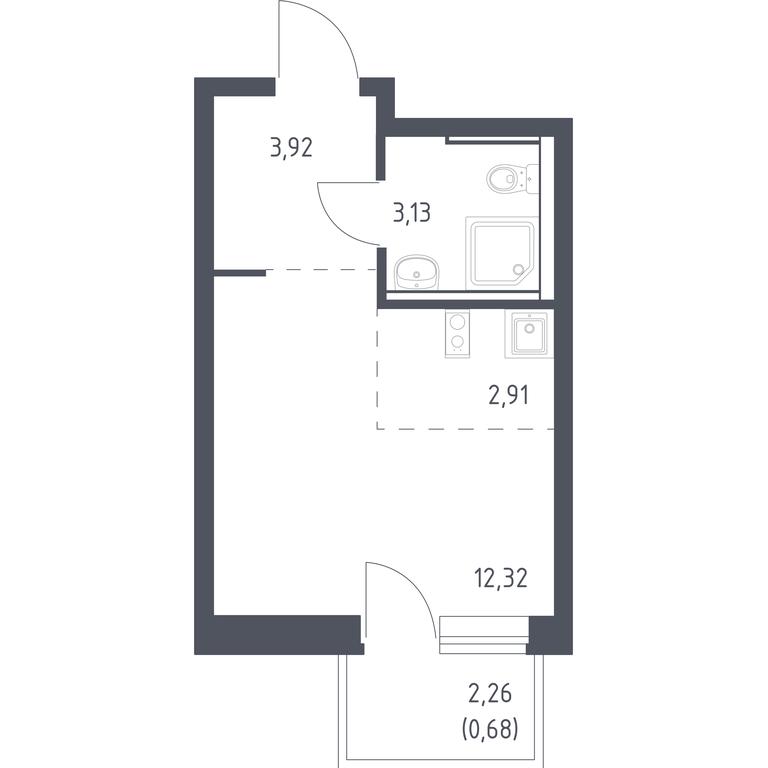 Продажа квартиры, 22,96 м² в ЖК «Егорово Парк», 1-й квартал, посёлок Жилино-1, городской округ Люберцы, Московская область, Россия #1