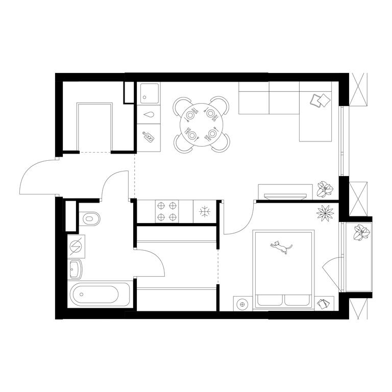 1-BD Apartment Sale, 39.6 sq. m. at Kavkazskiy Bulvar 51, Kavkazsky Boulevard, 51с3, Moscow, Russia #1