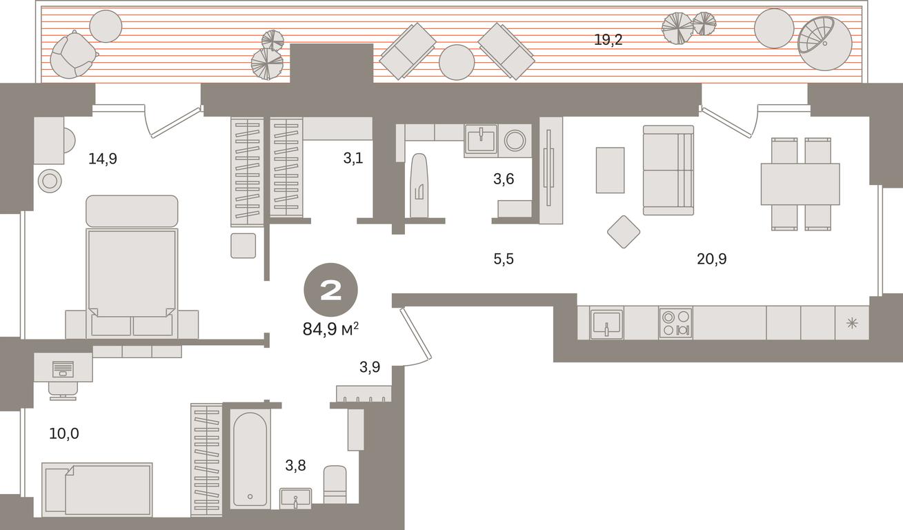 2-BD Apartment Sale, 84.9平方米 at Kvartal Gercena, zhiloy kompleks Kvartal Gertsena, Moscow, Russia #1 2-BD Apartment Sale, 84.9平方米 at Kvartal Gercena, zhiloy kompleks Kvartal Gertsena, Moscow, Russia #1