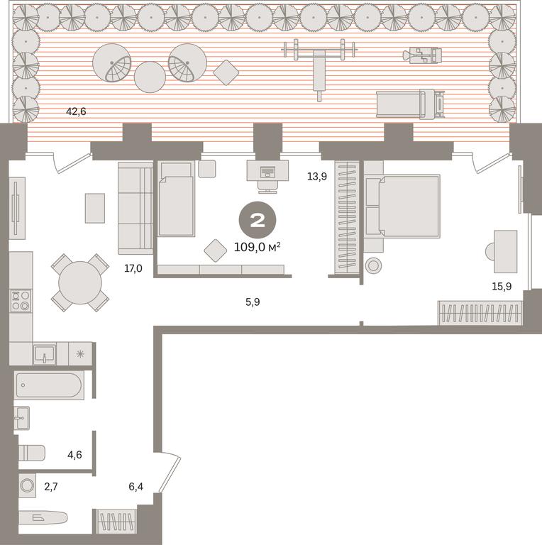 2-BD Apartment Sale, 109 sq. m. at Kvartal Gercena, zhiloy kompleks Kvartal Gertsena, Moscow, Russia #1 2-BD Apartment Sale, 109 sq. m. at Kvartal Gercena, zhiloy kompleks Kvartal Gertsena, Moscow, Russia #1