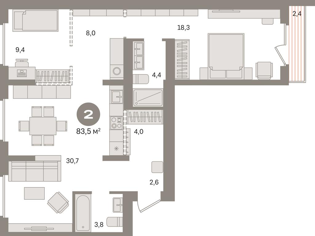 2-BD Apartment Sale, 83.5平方米 at Pervy kvartal, Kalinovaya ulitsa, derevnya Sapronovo, Leninskiy City District, Moscow Region, Russia #1 2-BD Apartment Sale, 83.5平方米 at Pervy kvartal, Kalinovaya ulitsa, derevnya Sapronovo, Leninskiy City District, Moscow Region, Russia #1