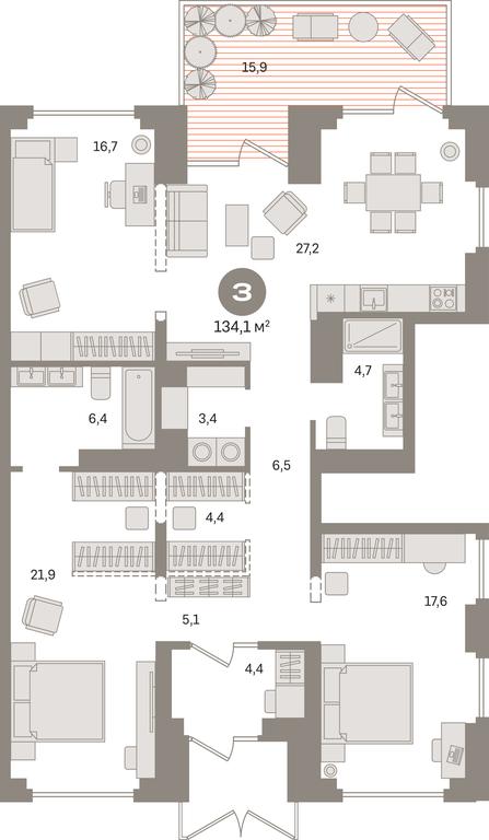 3-BD Apartment Sale, 134.1 sq. m. at Pervy kvartal, Kalinovaya ulitsa, derevnya Sapronovo, Leninskiy City District, Moscow Region, Russia #1 3-BD Apartment Sale, 134.1 sq. m. at Pervy kvartal, Kalinovaya ulitsa, derevnya Sapronovo, Leninskiy City District, Moscow Region, Russia #1