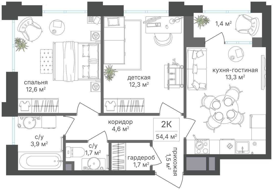 2-BD Apartment Sale, 53 sq. m. at Mikhalkovskiy, Mikhalkovskaya Street, 48, Moscow, Russia #1 2-BD Apartment Sale, 53 sq. m. at Mikhalkovskiy, Mikhalkovskaya Street, 48, Moscow, Russia #1