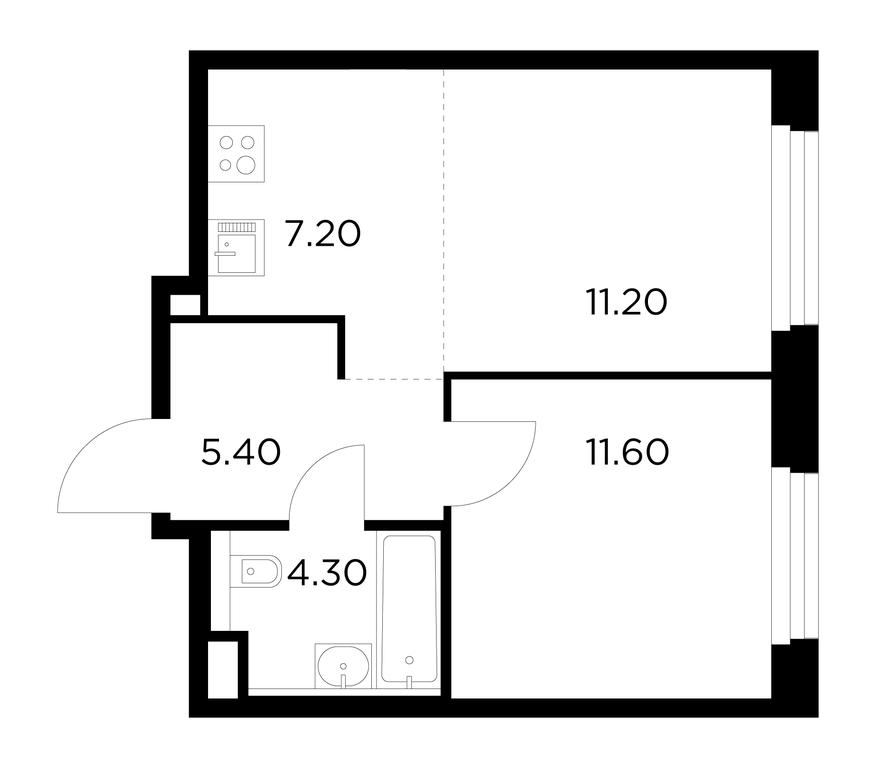 1-BD Apartment Sale, 39.7平方米 at Belyi Grad, Tsentralnaya Street, 1, Mytischi, Moscow Region, Russia #1 1-BD Apartment Sale, 39.7平方米 at Belyi Grad, Tsentralnaya Street, 1, Mytischi, Moscow Region, Russia #1