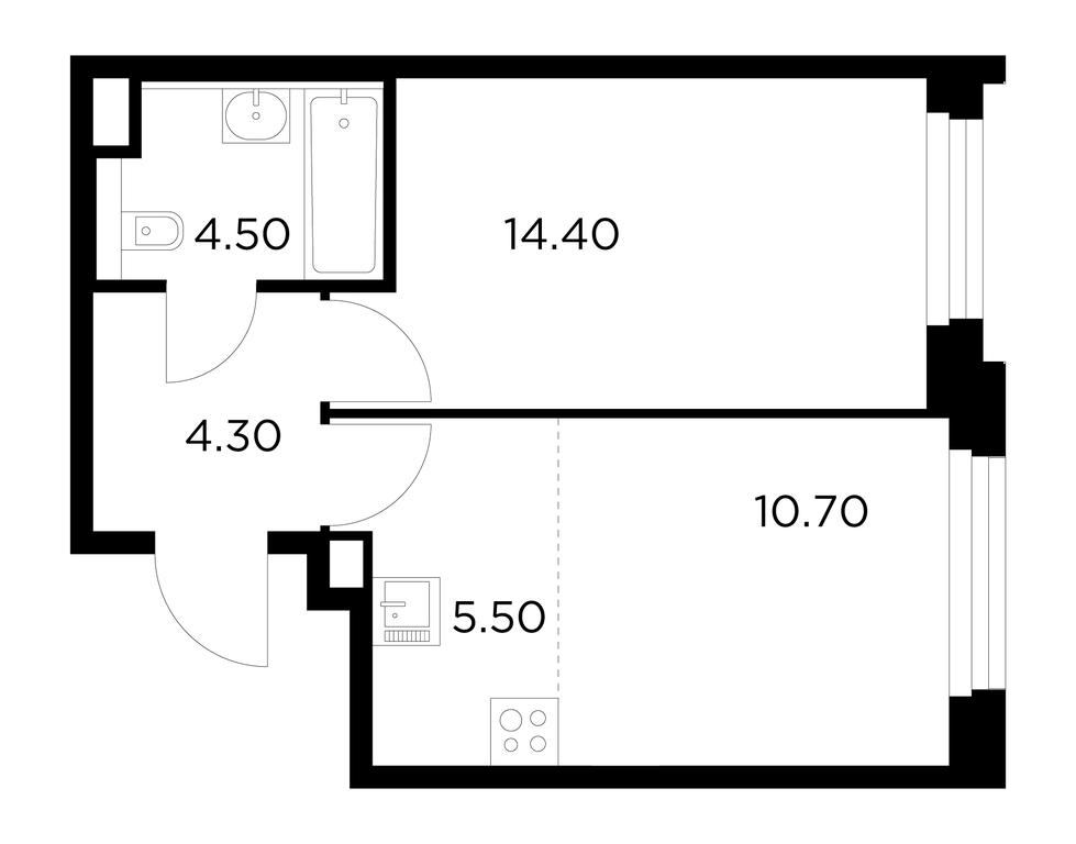 1-BD Apartment Sale, 39.4平方米 at Belyi Grad, Tsentralnaya Street, 1, Mytischi, Moscow Region, Russia #1 1-BD Apartment Sale, 39.4平方米 at Belyi Grad, Tsentralnaya Street, 1, Mytischi, Moscow Region, Russia #1
