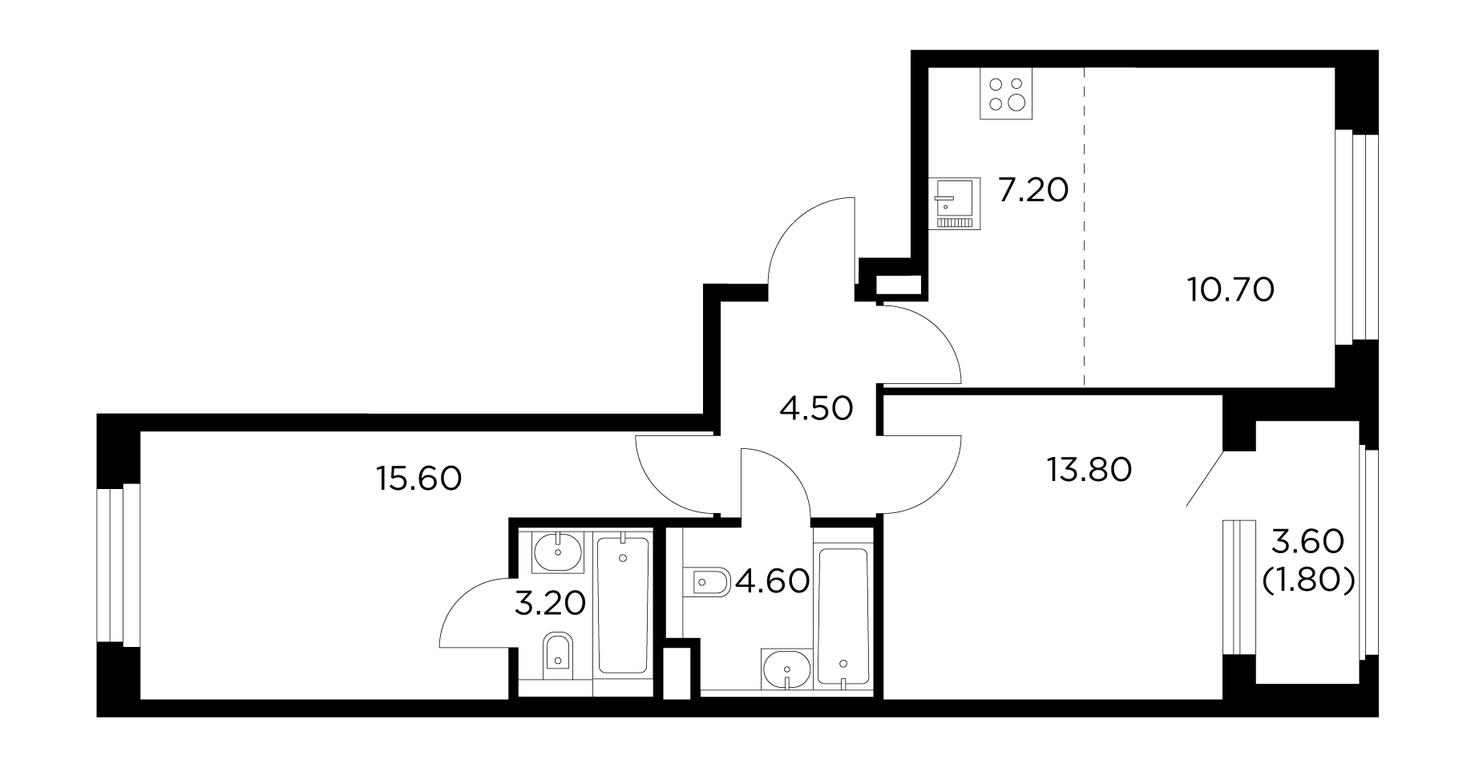 2-BD Apartment Sale, 61.4 sq. m. at Belyi Grad, Tsentralnaya Street, 1, Mytischi, Moscow Region, Russia #1 2-BD Apartment Sale, 61.4 sq. m. at Belyi Grad, Tsentralnaya Street, 1, Mytischi, Moscow Region, Russia #1