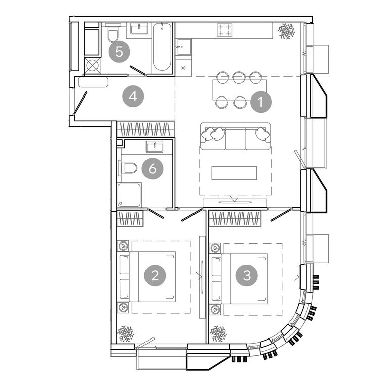 2-BD Apartment Sale, 76.6 sq. m. at UNO.Sokolinaya Gora, 8th Sokolinoy Gory Street, 26, Moscow, Russia #2 2-BD Apartment Sale, 76.6 sq. m. at UNO.Sokolinaya Gora, 8th Sokolinoy Gory Street, 26, Moscow, Russia #2