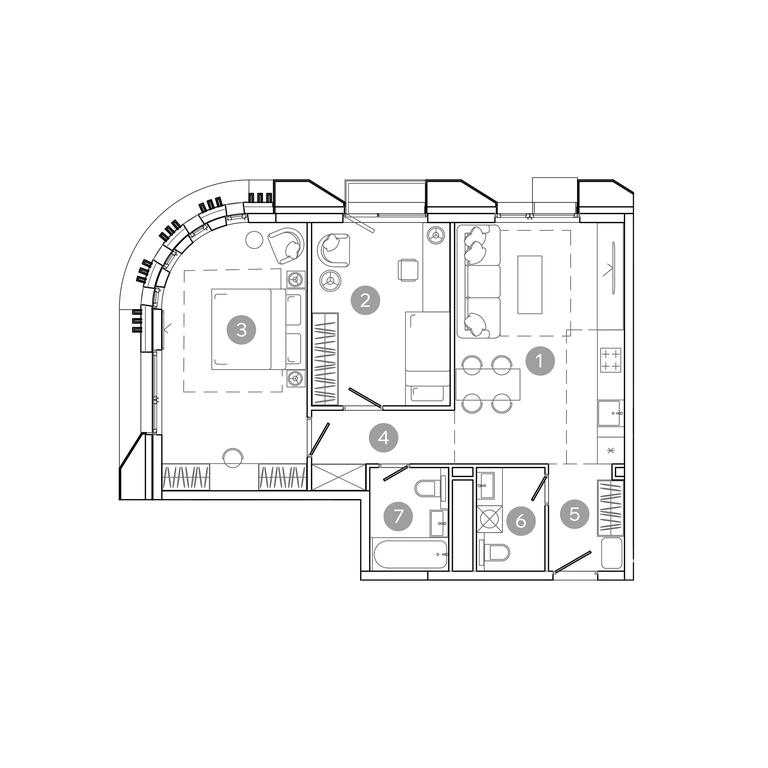 2-BD Apartment Sale, 66.9 sq. m. at UNO.Sokolinaya Gora, 8th Sokolinoy Gory Street, 26, Moscow, Russia #1