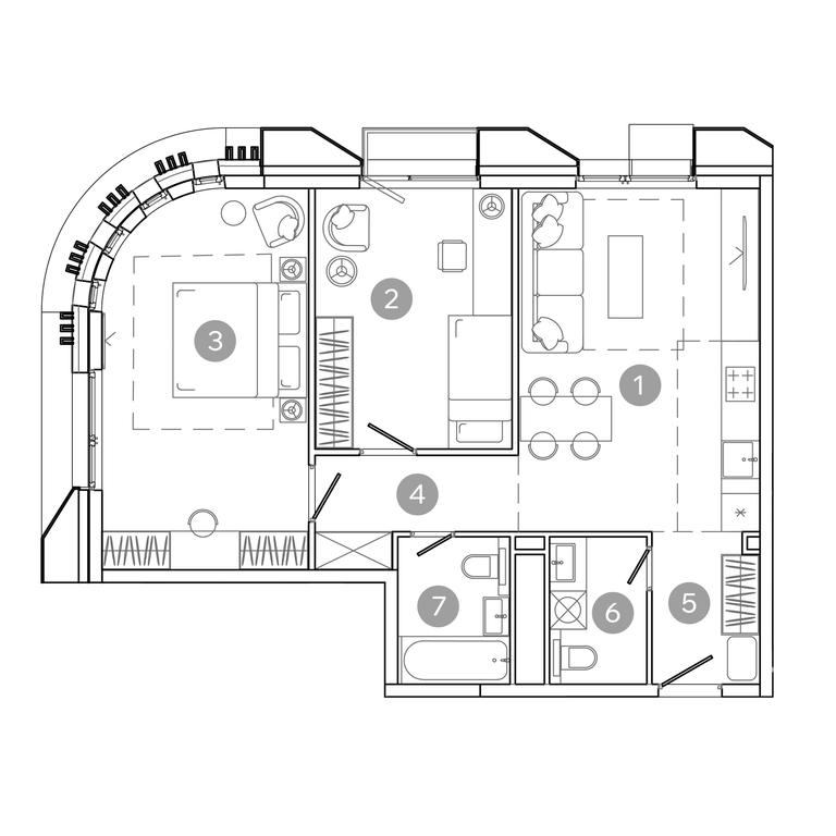 2-BD Apartment Sale, 66.9 sq. m. at UNO.Sokolinaya Gora, 8th Sokolinoy Gory Street, 26, Moscow, Russia #2