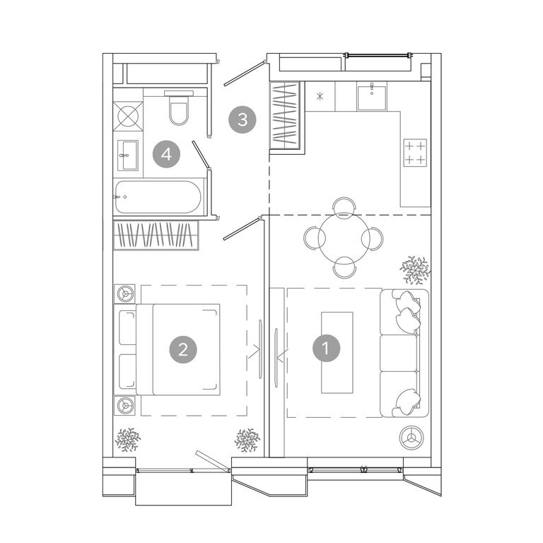 1-BD Apartment Sale, 45.4 sq. m. at UNO.Sokolinaya Gora, 8th Sokolinoy Gory Street, 26, Moscow, Russia #2