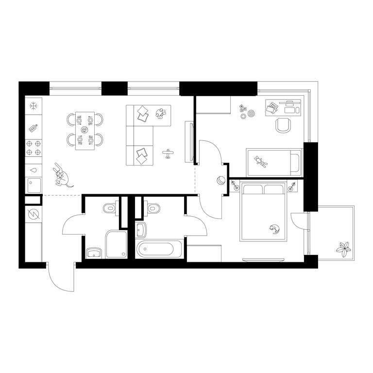 2-BD Apartment Sale, 52.9 sq. m. at Moskvoreche, Kotlyakovskaya Street, Moscow, Russia #1 2-BD Apartment Sale, 52.9 sq. m. at Moskvoreche, Kotlyakovskaya Street, Moscow, Russia #1
