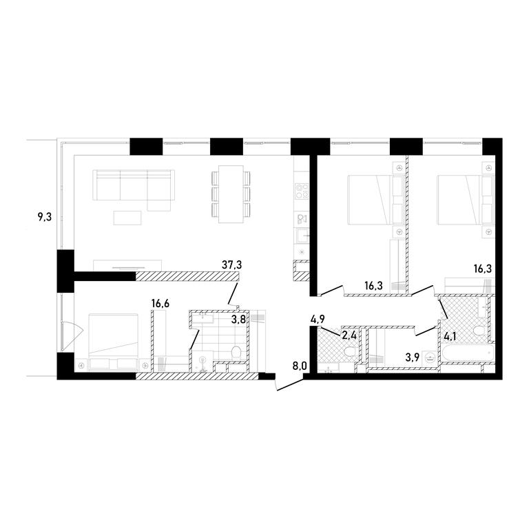3-BD Apartment Sale, 116.39 sq. m. at Republic, Presnensky Val Street, 27с1, Moscow, Russia #1 3-BD Apartment Sale, 116.39 sq. m. at Republic, Presnensky Val Street, 27с1, Moscow, Russia #1