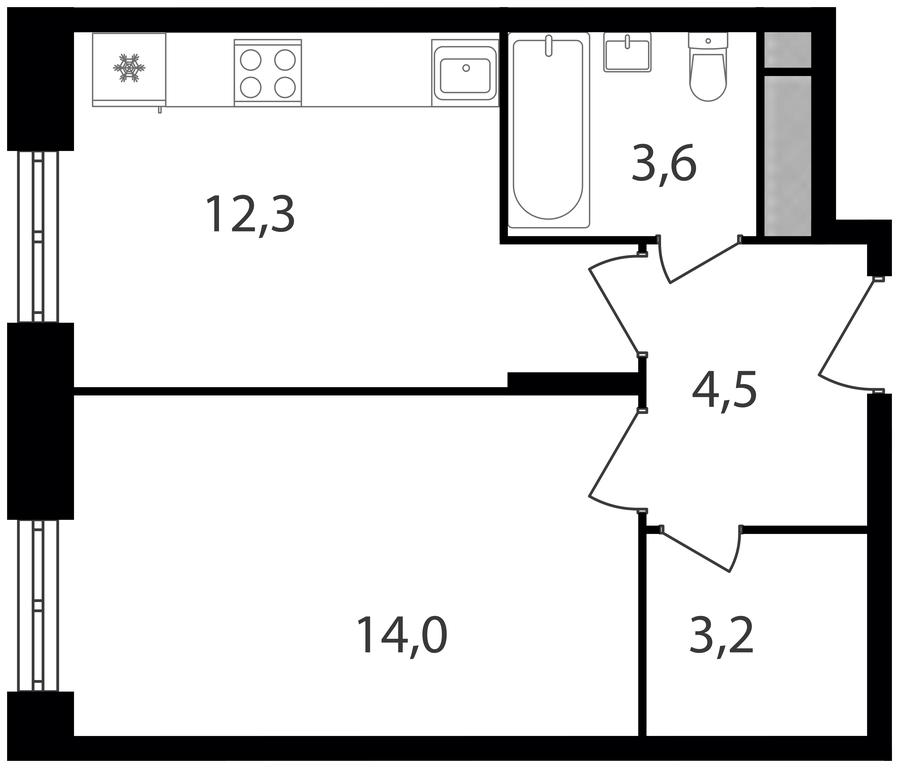 1-BD Apartment Sale, 37.6平方米 at Varshavskie Vorota, Varshavskoye Highway, 141, Moscow, Russia #1 1-BD Apartment Sale, 37.6平方米 at Varshavskie Vorota, Varshavskoye Highway, 141, Moscow, Russia #1