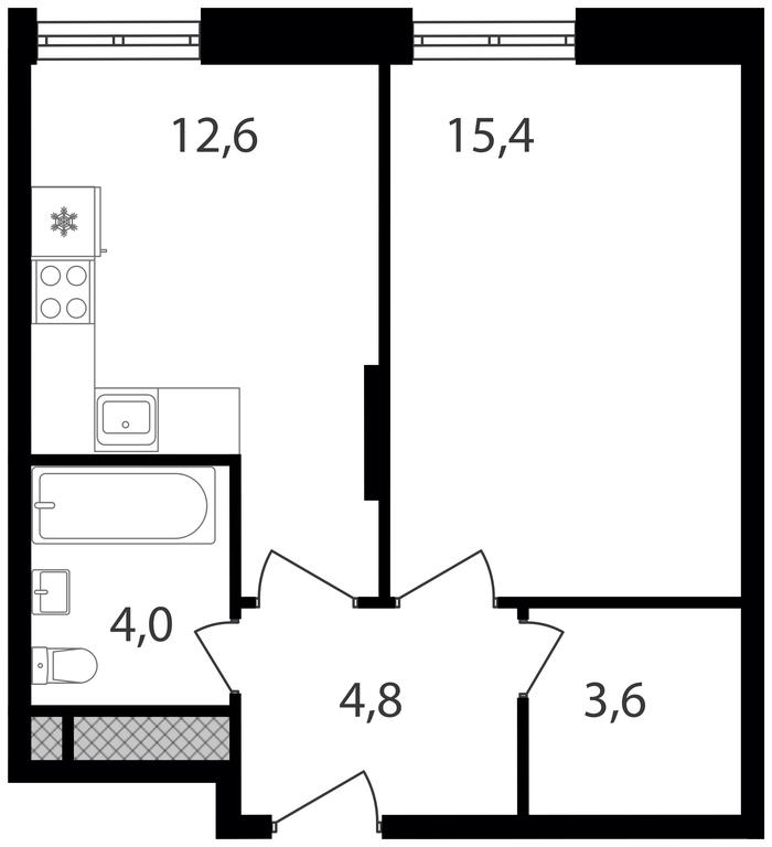 1-BD Apartment Sale, 40.4 sq. m. at Varshavskie Vorota, Varshavskoye Highway, 141, Moscow, Russia #1