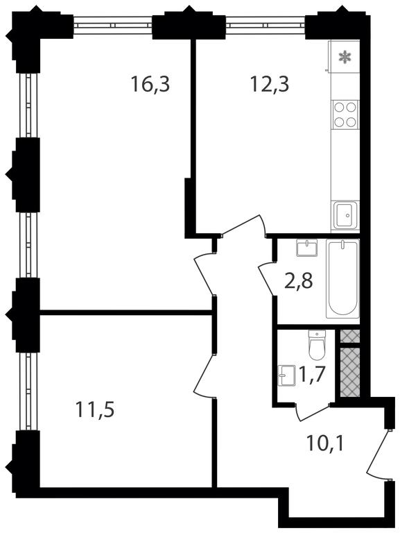 2-BD Apartment Sale, 54.7平方米 at Varshavskie Vorota, Varshavskoye Highway, 141, Moscow, Russia #1 2-BD Apartment Sale, 54.7平方米 at Varshavskie Vorota, Varshavskoye Highway, 141, Moscow, Russia #1