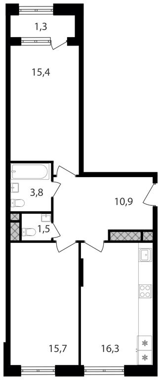 2-BD Apartment Sale, 64.9平方米 at Varshavskie Vorota, Varshavskoye Highway, 141, Moscow, Russia #1 2-BD Apartment Sale, 64.9平方米 at Varshavskie Vorota, Varshavskoye Highway, 141, Moscow, Russia #1