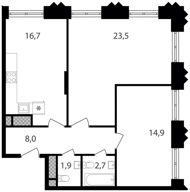 2-BD Apartment Sale, 67.7平方米 at Varshavskie Vorota, Varshavskoye Highway, 141, Moscow, Russia #1 2-BD Apartment Sale, 67.7平方米 at Varshavskie Vorota, Varshavskoye Highway, 141, Moscow, Russia #1