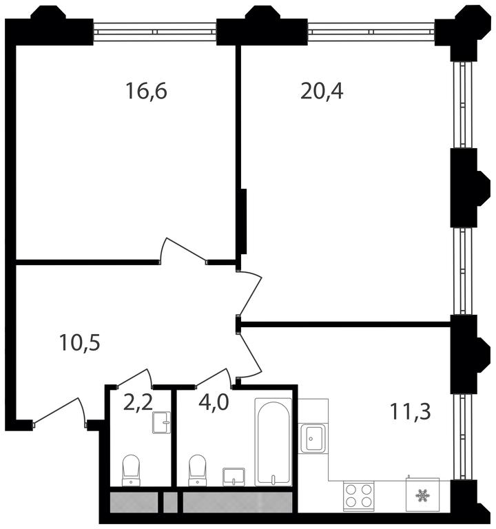 2-BD Apartment Sale, 65平方米 at Varshavskie Vorota, Varshavskoye Highway, 141, Moscow, Russia #1 2-BD Apartment Sale, 65平方米 at Varshavskie Vorota, Varshavskoye Highway, 141, Moscow, Russia #1